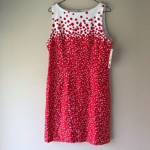 Leslie Fay Red and White Dress